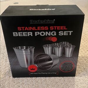 Stainless Steel Beer Pong Set